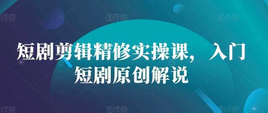 短剧剪辑精修实操课,入门短剧原创解说-赛德副业库