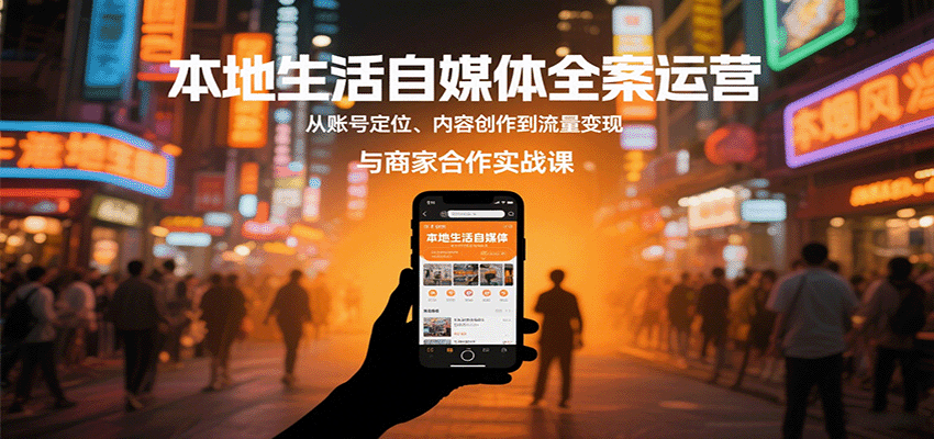 本地生活自媒体全案运营，从账号定位、内容创作到流量变现与商家合作实战课-赛德副业库