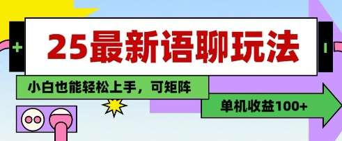 25年最新语聊玩法,纯手工,单机收益100+,小白也能轻松上手,可矩阵操作-赛德副业库