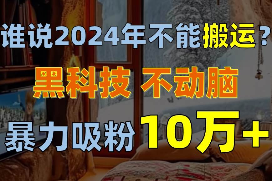 （10634期）谁说2024年不能搬运？只动手不动脑，自媒体平台单月暴力涨粉10000+-赛德副业库