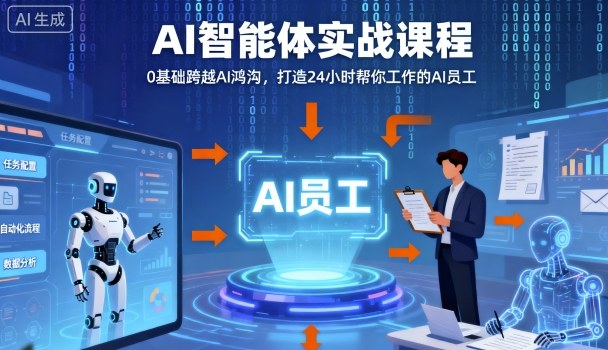 Ai智能体实战课程，0基础跨越Ai鸿沟，打造24小时帮你工作的Ai员工，打破常规，以实战定义Ai-赛德副业库