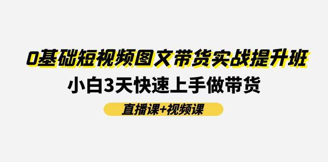 0基础短视频图文带货实战提升班，小白3天快速上手做带货(直播课+视频课)-赛德副业库