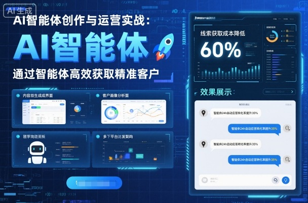 AI智能体创作与运营实战，实体门店通过智能体高效获取精准客户-赛德副业库