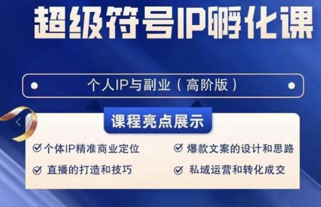 超级符号IP孵化高阶课,建立流量思维底层逻辑,打造属于自己IP(51节课)-赛德副业库