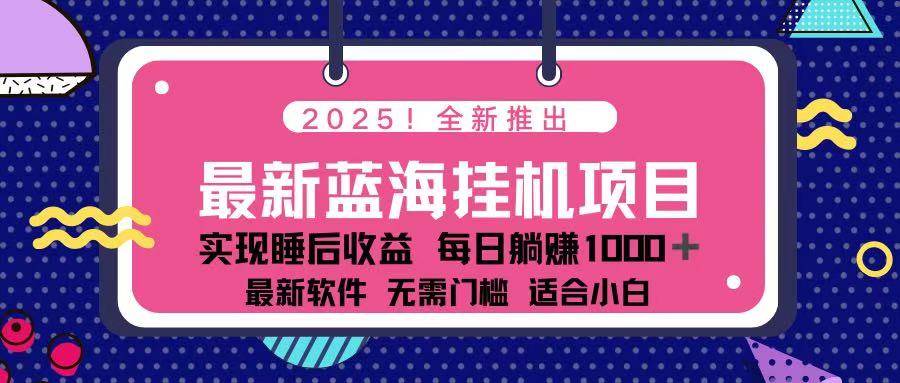 (14216期)2025最新挂机躺赚项目 一台电脑轻松日入500-赛德副业库