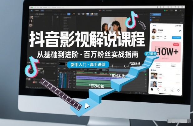 抖音百万粉丝影视解说课程,基础到进阶课,适合新手和进阶学习-赛德副业库