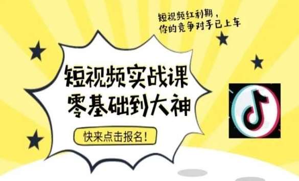 短视频零基础落地实操训练营，短视频实战课零基础到大神-赛德副业库