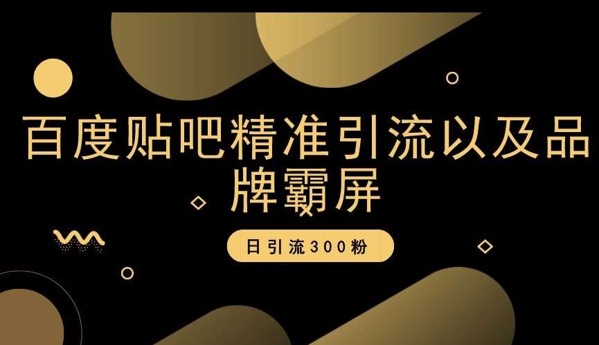 百度贴吧精准引流以及品牌霸屏，日引流300粉【揭秘】-赛德副业库