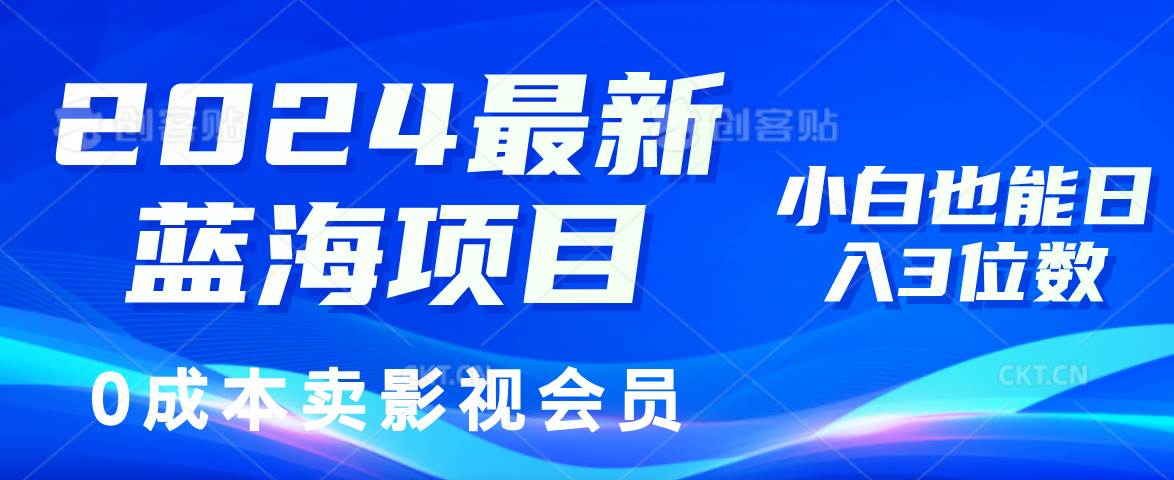 （11894期）2024最新蓝海项目，0成本卖影视会员，小白也能日入3位数-赛德副业库