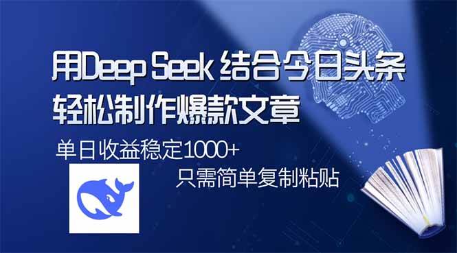 (14505期)用DeepSeek结合今日头条,轻松制作爆款文章,单日稳定1000+,只需简单...-赛德副业库