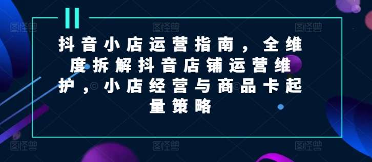 抖音小店运营指南，全维度拆解抖音店铺运营维护，小店经营与商品卡起量策略-赛德副业库