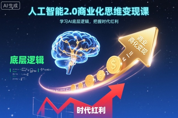人工智能2.0商业化思维变现课,学习AI底层逻辑,把握时代红利-赛德副业库