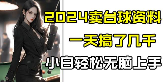 2024卖台球资料,一天搞了几千,小白轻松无脑上手-赛德副业库