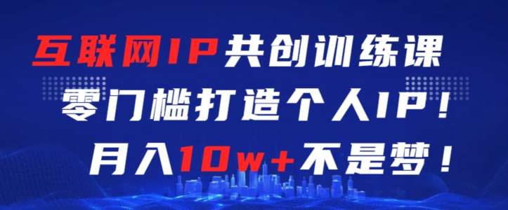 互联网IP共创训练课，零门槛零基础打造个人IP，月入10w+不是梦【揭秘】-赛德副业库