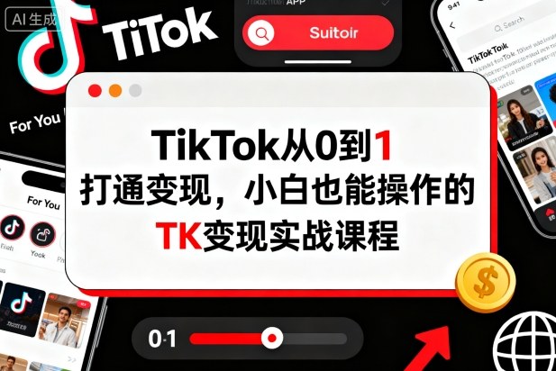 TikTok从0到1打通变现，小白也能操作的TK变现实战课程-赛德副业库