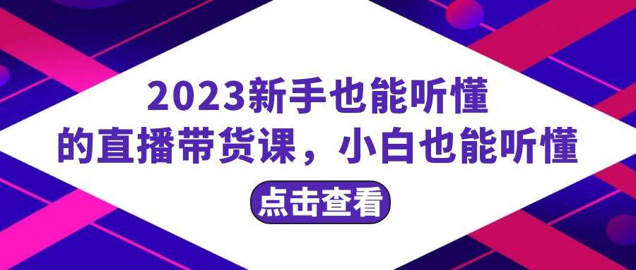 （8046期）2023新手也能听懂的直播带货课，小白也能听懂，20节完整-赛德副业库