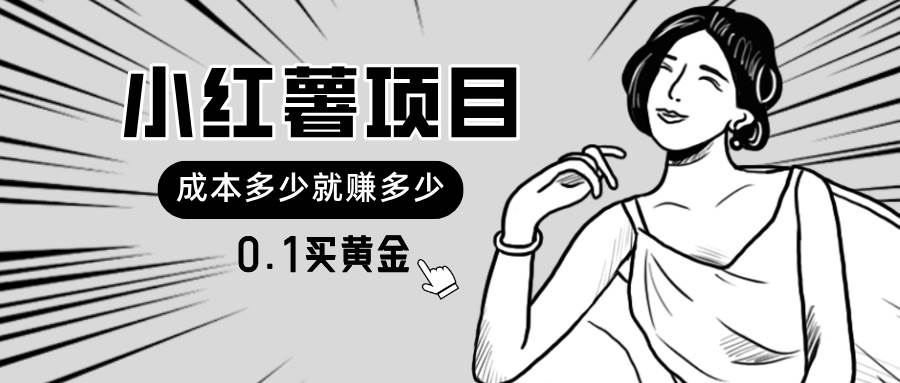 （11504期）小红薯暴力项目，0.1买黄金。操作简单，日入无上限，可无限扩大。-赛德副业库