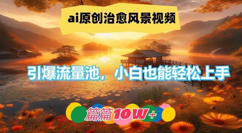 ai原创治愈风景视频，引爆流量池，小白也能轻松上手，篇篇10w+【揭秘】-赛德副业库
