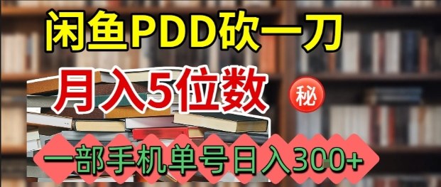 闲鱼PDD砍一刀，一部手机就可以操作，单号日入3张-赛德副业库