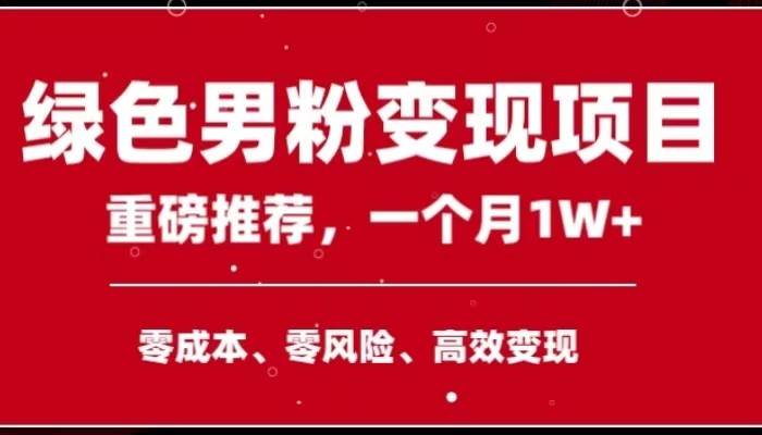 手机操作，月入1W以上副业领袖绿色男粉高客单价项目-赛德副业库