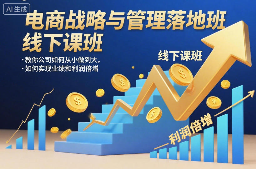 电商战略与管理落地班线下课,教你公司如何从小做到大,如何实现业绩和利润倍增【录音】-赛德副业库