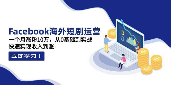 Facebook海外短剧运营：一个月涨粉10万，从0基础到实战，快速实现收入到账-赛德副业库