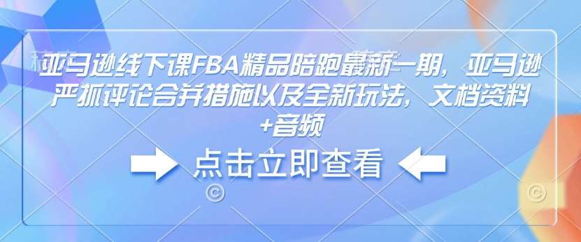 亚马逊线下课FBA精品陪跑最新一期，亚马逊严抓评论合并措施以及全新玩法，文档资料+音频-赛德副业库