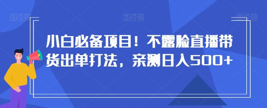 小白必备项目！不露脸直播带货出单打法，亲测日入500+【揭秘】-赛德副业库