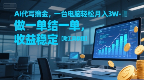 AI代写撸金，一台电脑轻松月入1-3W，做一单结一单，收益稳定【附工具教程】-赛德副业库