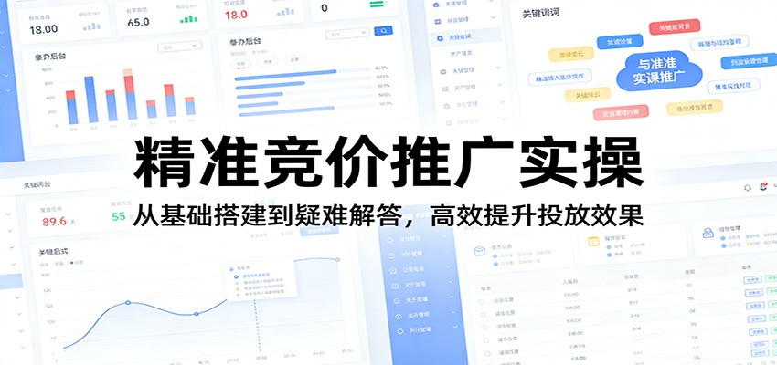 精准竞价推广实操：从基础搭建到疑难解答，高效提升投放效果-赛德副业库