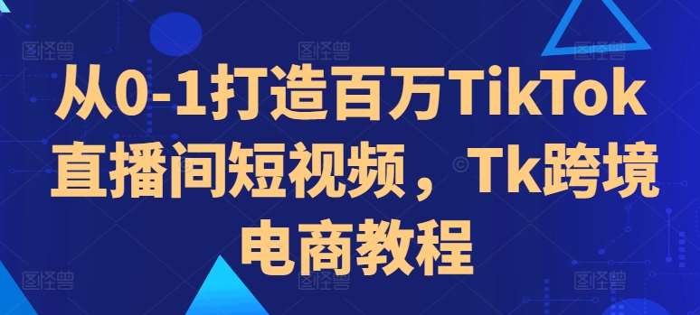 从0-1打造百万TikTok直播间短视频，Tk跨境电商教程-赛德副业库