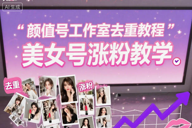 颜值号工作室去重教程,美女号涨粉教学-赛德副业库