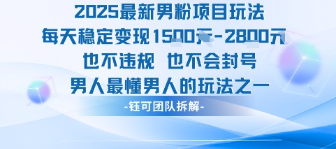 2025最新男粉项目玩法每天变现1k+也不违规也不会封号男人最懂男人的玩法-赛德副业库