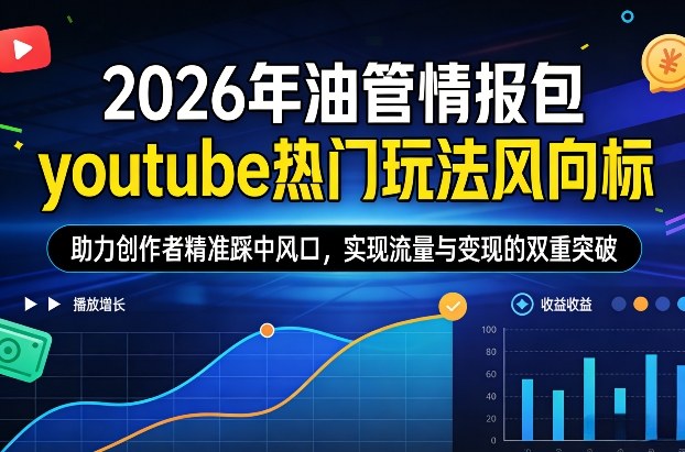 2026年油管情报包,youtube热门玩法风向标,助力创作者精准踩中风口,实现流量与变现的双重突破-赛德副业库
