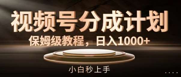 视频号分成计划保姆级教程，日入1K，小白秒上手【揭秘】-赛德副业库