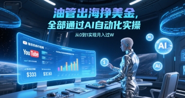 油管出海挣美金，全部通过AI自动化实操，从0到1实现月入过W-赛德副业库
