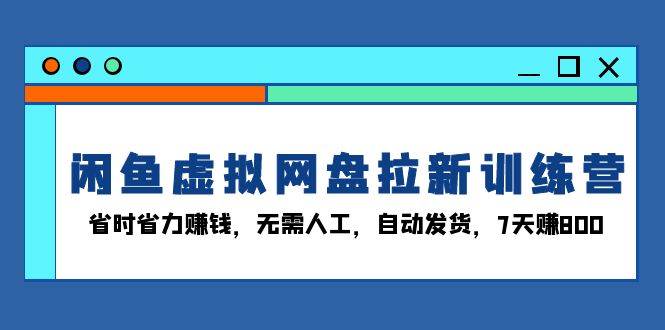 （13524期）闲鱼虚拟网盘拉新训练营：省时省力赚钱，无需人工，自动发货，7天赚800-赛德副业库
