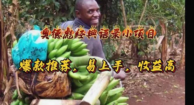 (11030期)奥德彪经典语录小项目,爆款推荐,易上手,收益高-赛德副业库