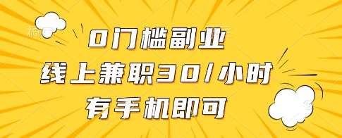 0门槛副业,线上兼职30一小时,有一部手机即可操作【揭秘】-赛德副业库