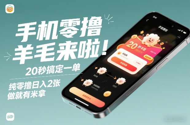 手机零撸薅羊毛来啦!20秒搞定一单,纯零撸日入2张,做就有米拿【揭秘】-赛德副业库