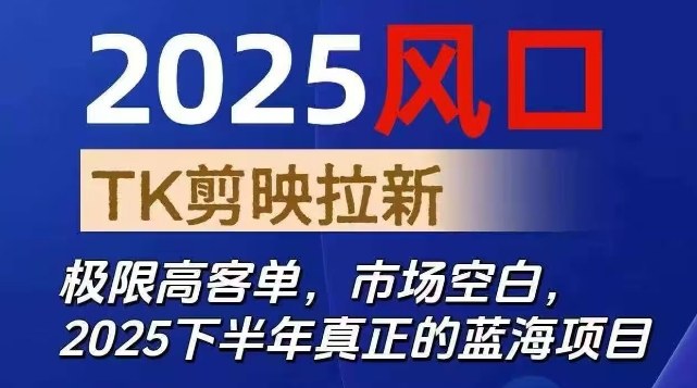 2025风口TK剪映capcut拉新项目，极限高客单，市场空白，2025下半年真正的蓝海项目-赛德副业库