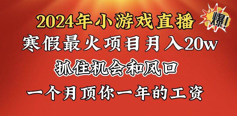 (8778期)2024年寒假爆火项目,小游戏直播月入20w+,学会了之后你将翻身-赛德副业库