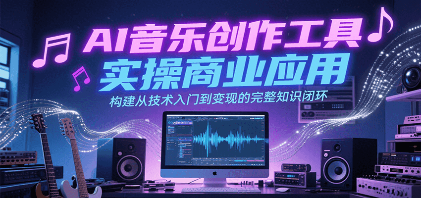 AI音乐创作工具实操商业应用，构建从技术入门到变现的完整知识闭环-赛德副业库