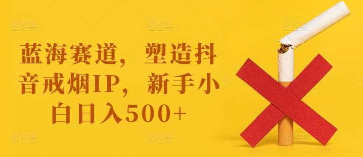 蓝海赛道,塑造抖音戒烟IP,新手小白日入500+【揭秘】-赛德副业库