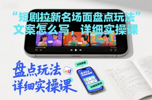 短剧拉新名场面盘点玩法文案怎么写，详细实操课-赛德副业库