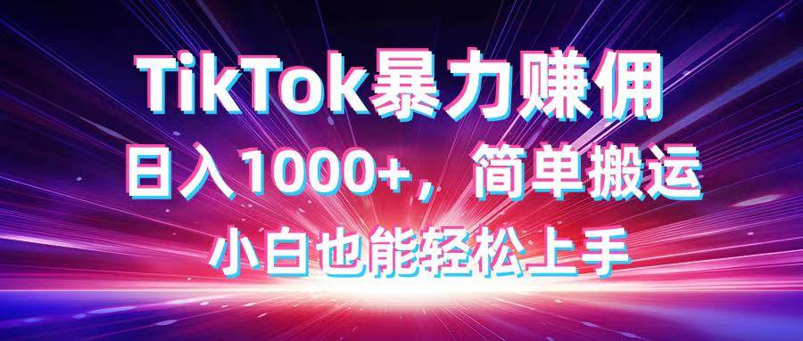 (14402期)TikTok搬运暴力赚佣,日入1000+,简单搬运,小白也能轻松上手-赛德副业库
