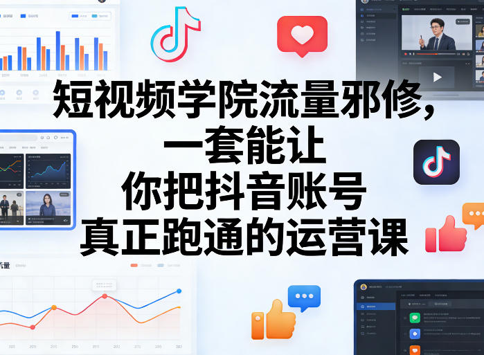 短视频学院流量邪修，一套能让你把抖音账号真正跑通的运营课-赛德副业库