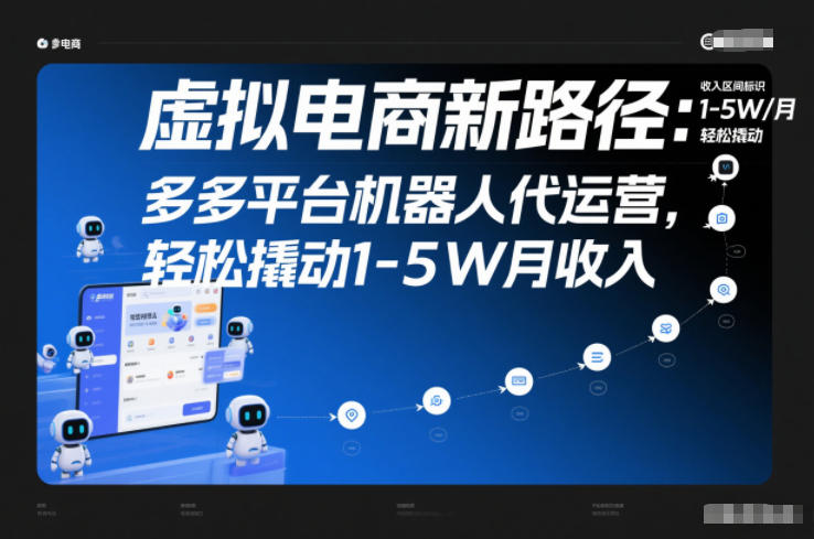 虚拟电商新路径：多多平台机器人代运营，轻松撬动1-5W月收入【揭秘】-赛德副业库
