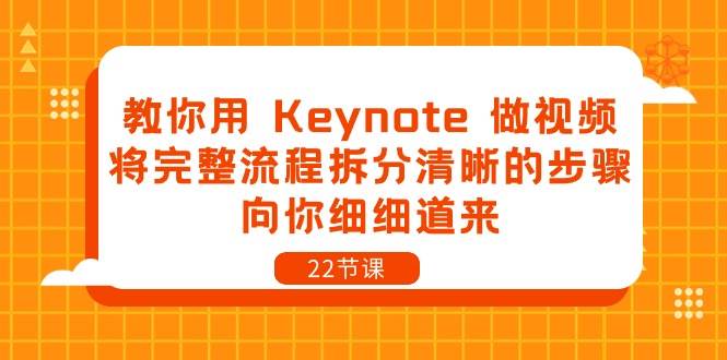 教你用Keynote做视频，将完整流程拆分清晰的步骤，向你细细道来（22节课）-赛德副业库