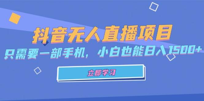 （13124期）抖音无人直播项目，只需要一部手机，小白也能日入1500+-赛德副业库